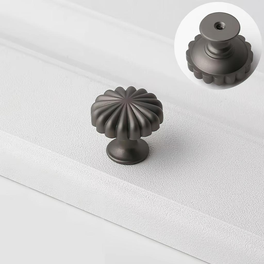 Cabinet Knobs Drawer Knobs Aluminum Pumpkin Design Round Door Knobs for Living Room Kitchen Cupboard