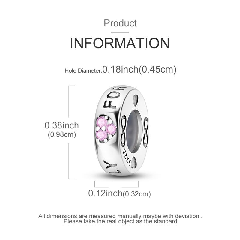 Genuine Copper Colorful Silicone Spacer Stopper Bead Elements Decorative Charms Jewelry Creation Suitable For Authentic Bracelet Style For Women