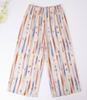 Women's Cotton Silk Cropped Pajama Pants, Summer Thin Loose Pastoral Style, Ditsy Floral, Wear Indoors or Out.