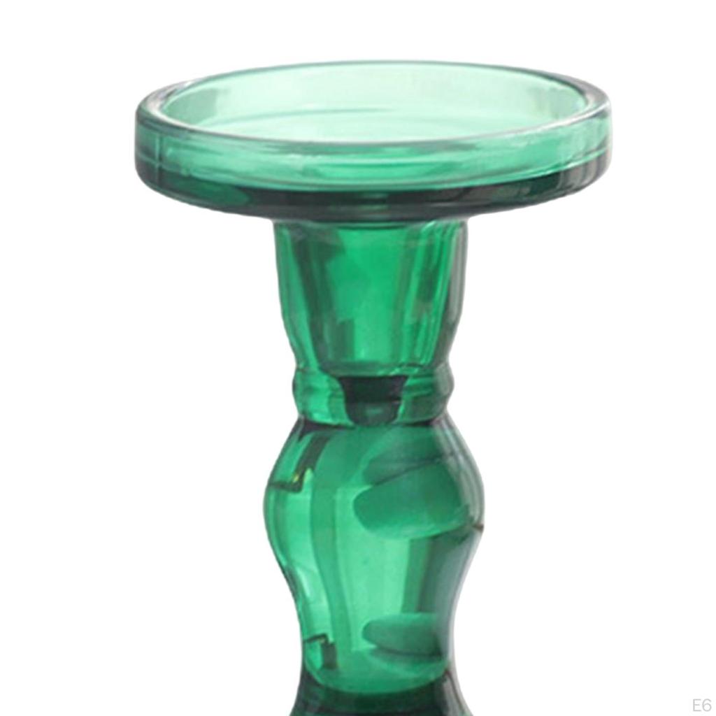 Glass Candle Holder Elegant Design Candlestick for Dinner Table Dining Room Decor