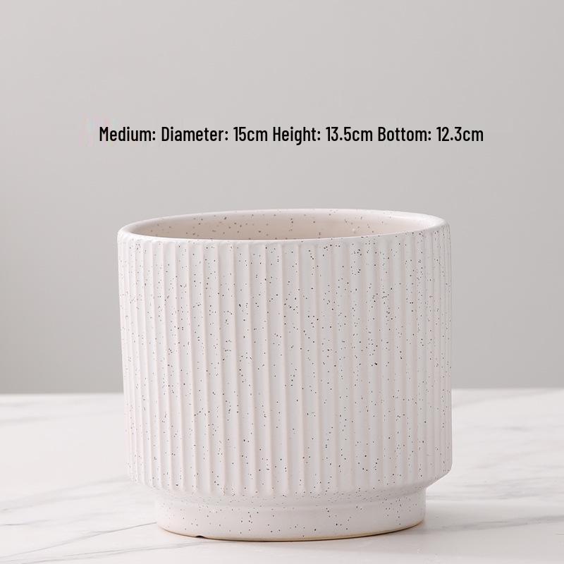 Luxury White Ceramic Hanging Flower Pot Set for Orchids and Money Trees in Living Room