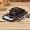 Men's Genuine Leather Tactical Mobile Phone Waist Bag - Crazy Horse Sports Style