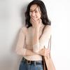 Women's Slim Fit High Neck Wool Sweater - Lightweight, Sheer Base Layer for Spring and Autumn