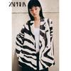 Zaprha 2025 Autumn New Unique Animal Pattern Print Loose Blazer Outerwear Women 8436051