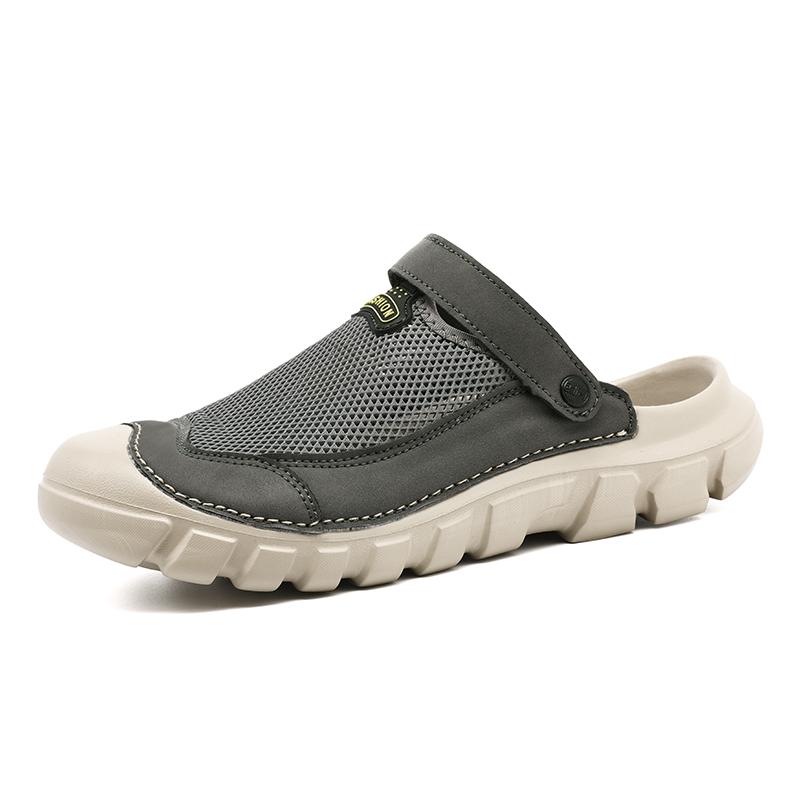 

Ажурные летние мужские сандалии Модный дизайн ручной работы с плетением Пляжные сандалии Дышащие повседневные сандалии Легкие уличные кроссовки 39 серый