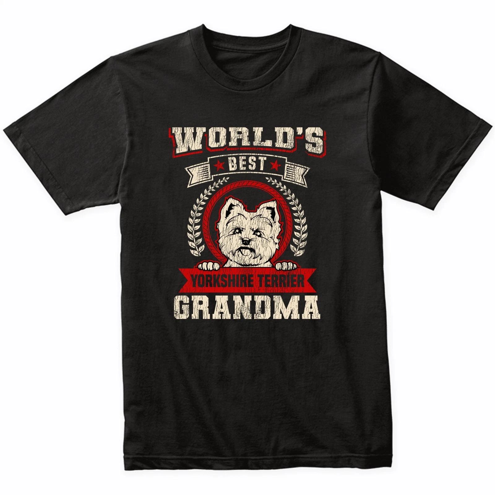 World s Best Yorkshire Terrier Grandma Dog Breed T-Shirt - Yorkie Shirt M