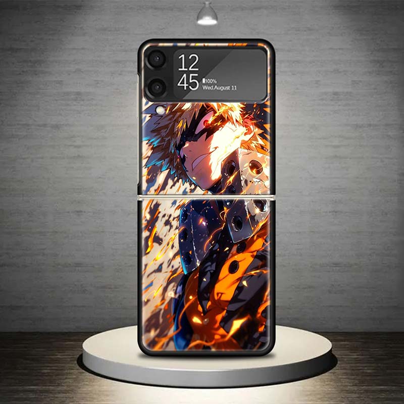 Bakugou Katsuki MHA My Hero Phone Case For Samsung Galaxy Z Flip 7 6 5 4 3 5G Shockproof Cover Z Flip7 Flip6 ZFlip5 Flip3 Flip4
