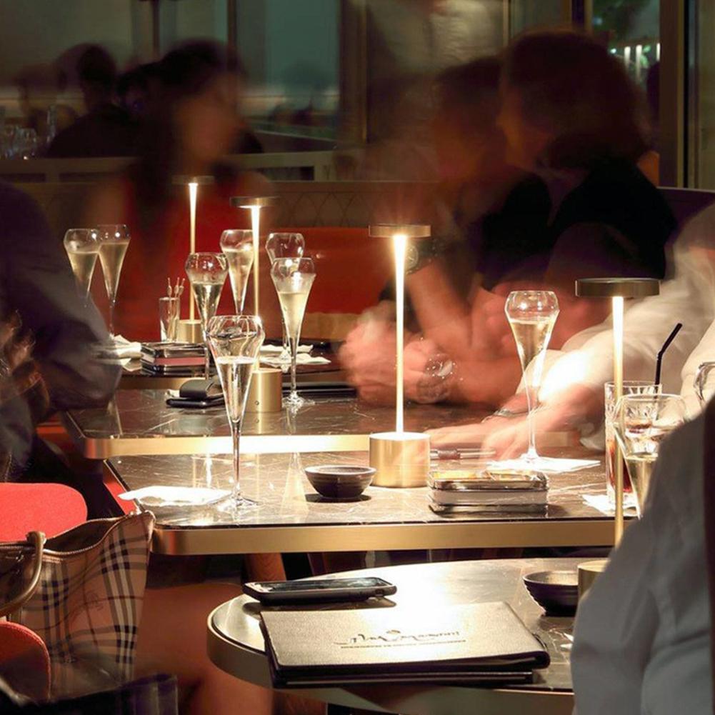 Cordless Table Lamp Usb Rechargeable Led Portable Battery Powered Three-color Stepless Dimming Small Table Light