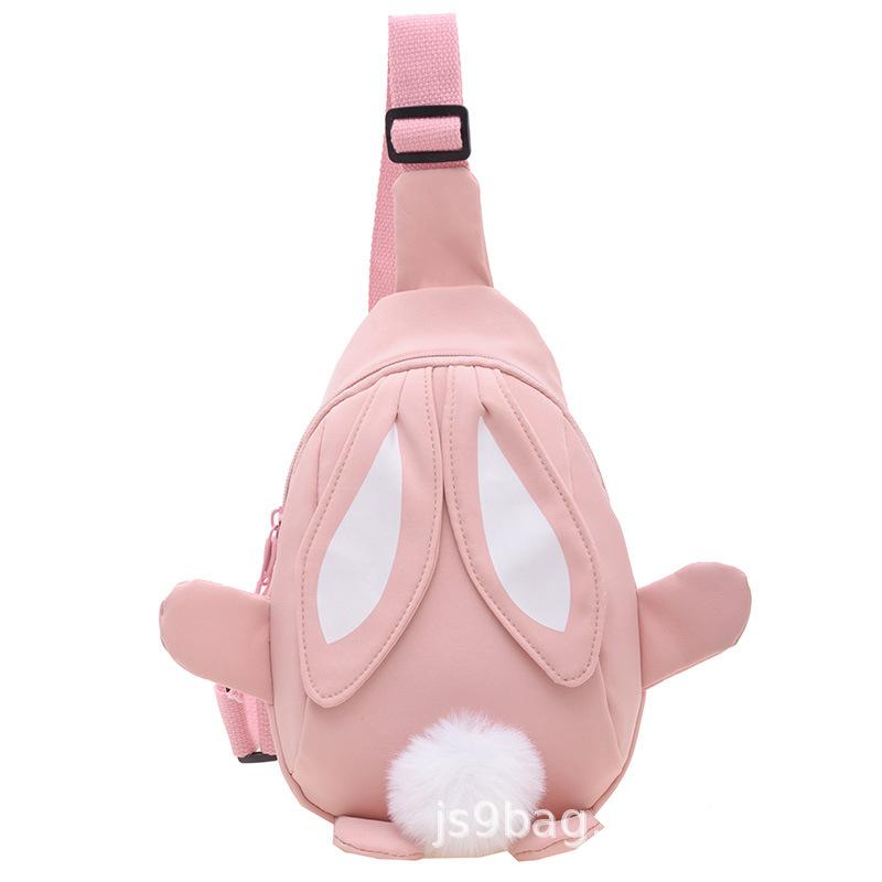 Schoolbag cartoon cute rabbit ears casual breast bag women's trendy children's bag women's new simple casual fashion shoulder messenger bag