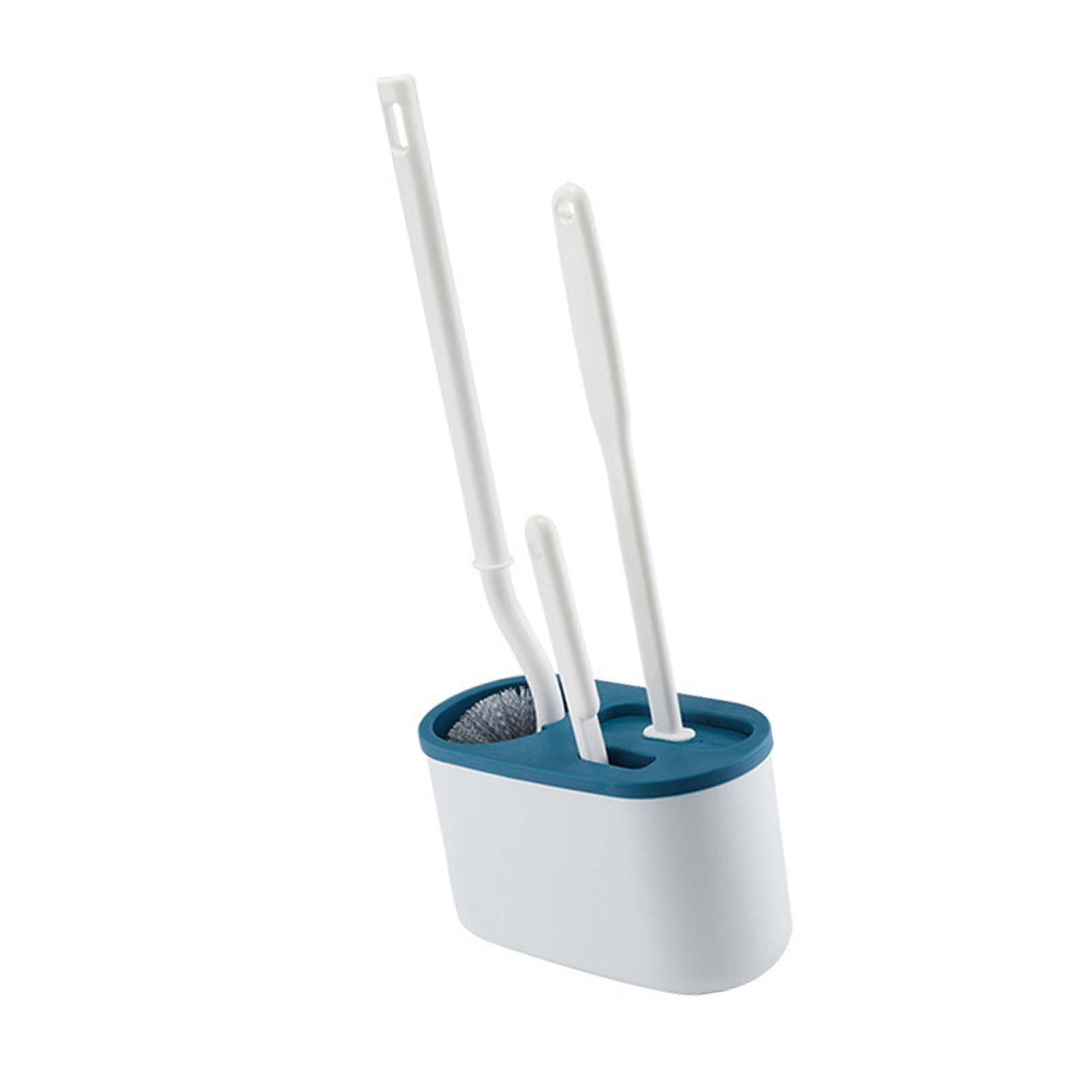 

Toilet Brush Set Handle Soft Cleaning Brush Wall Hanging Toilet Brush Kit for Bathroom