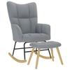 Rocking Chair with Footrest, Light Gray, Fabric