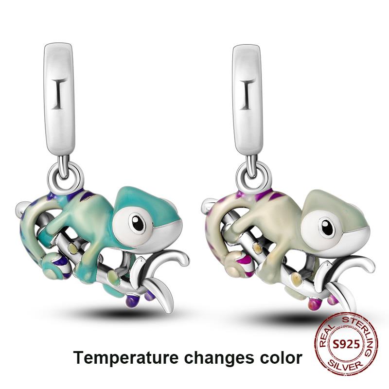 Chameleon Luminous Firefly Charm Fit  S925 Original Bracelets Butterfly S925 Silver Beads For DIY Jewelry Birthday Gift