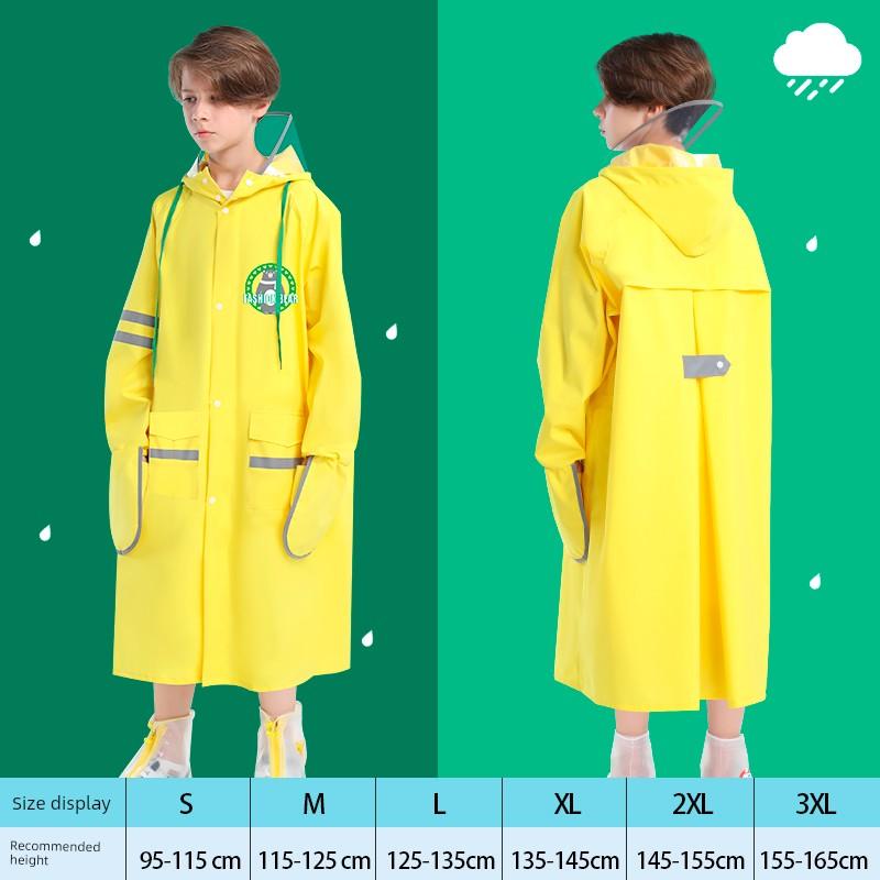 Neues Modell Kinder-Regenmantel für die Schule, Mädchen und Jungen, Grundschüler, mit Platz für den Rucksack, Ganzkörper-Regenponcho für ältere Kinder