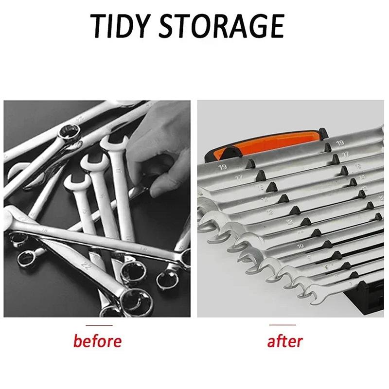Plastic Wrench Organizer Tray Sockets Storage Tools Rack Sorter Standard Spanner Holders Wrench Holder Wrench Storage Rack