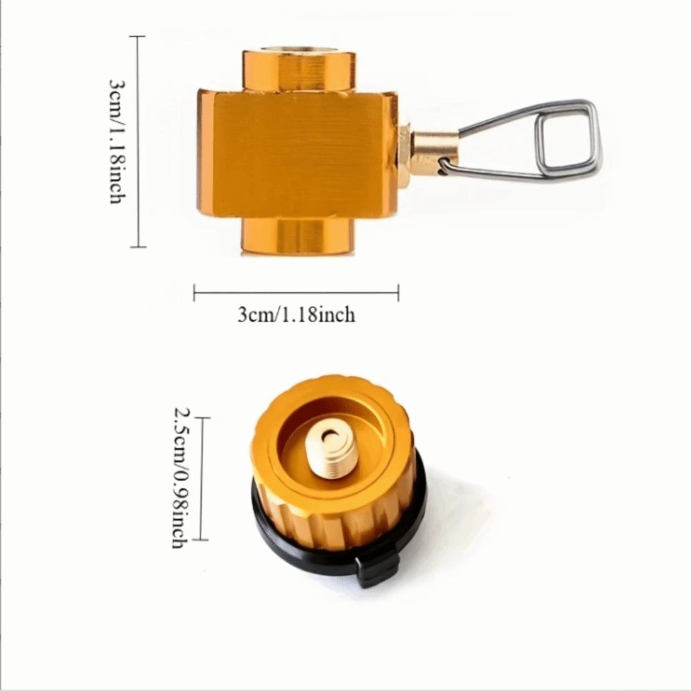 Hexagonal Body Canister Adapter Gold Gas Conversion Connector Backpacking Trips