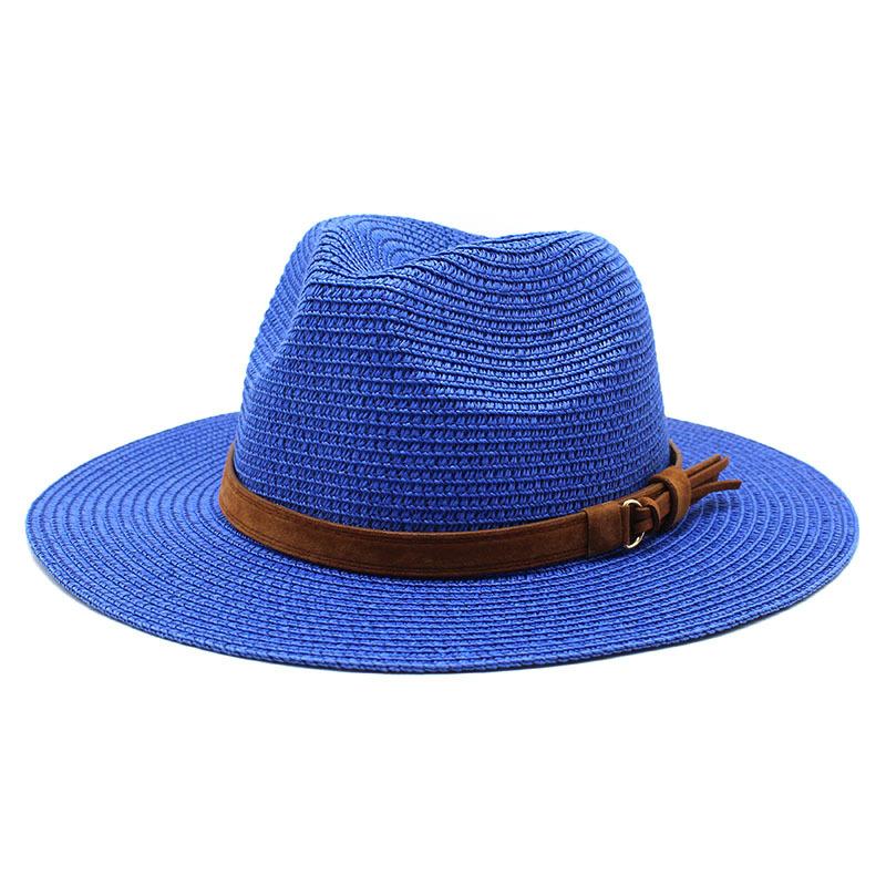 Nuovo Taglia Grande 59-60CM Cappello Panama Cappelli Estivi da Sole per Donna Uomo Esterno Spiaggia Paglia Cappellino Protezione UV Chapeau Cappello Jazz Trilby