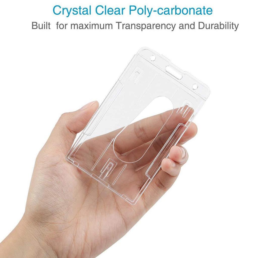 Clear Plastic Card Holder with Single ID Slot for PS/PC Cards