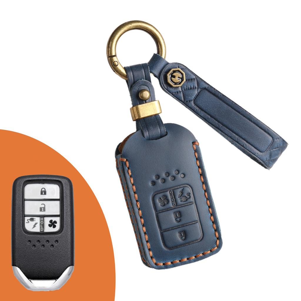 The key case is suitable for Honda key cover, Fit Civic Accord Crown car key cover, genuine leather.