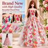 Fashion Doll Dress 2 Colors Doll Clothes Accessories French Floral Dresses  for 1/6 11.5" Doll