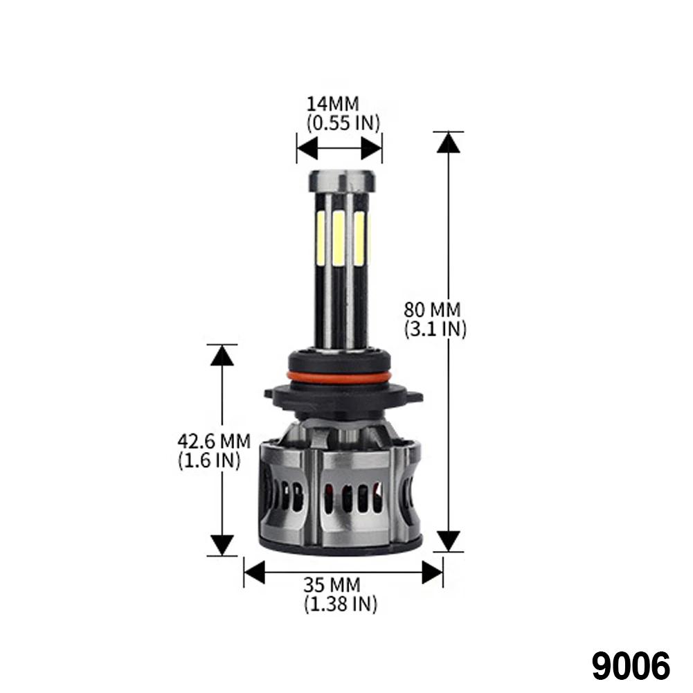2 Stück 8 Seiten LED 12V H8 H11 H7 LED 20000LM HB3 9005 HB4 H1 H3 H4 LED Scheinwerferbirne Canbus 100W 3D 360 Grad Super Auto Lampe