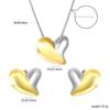 Contrasting Color Love Earrings Necklace Set Niche Exaggerated Design Large Stud Earrings Stainless Steel Jewelry Set
