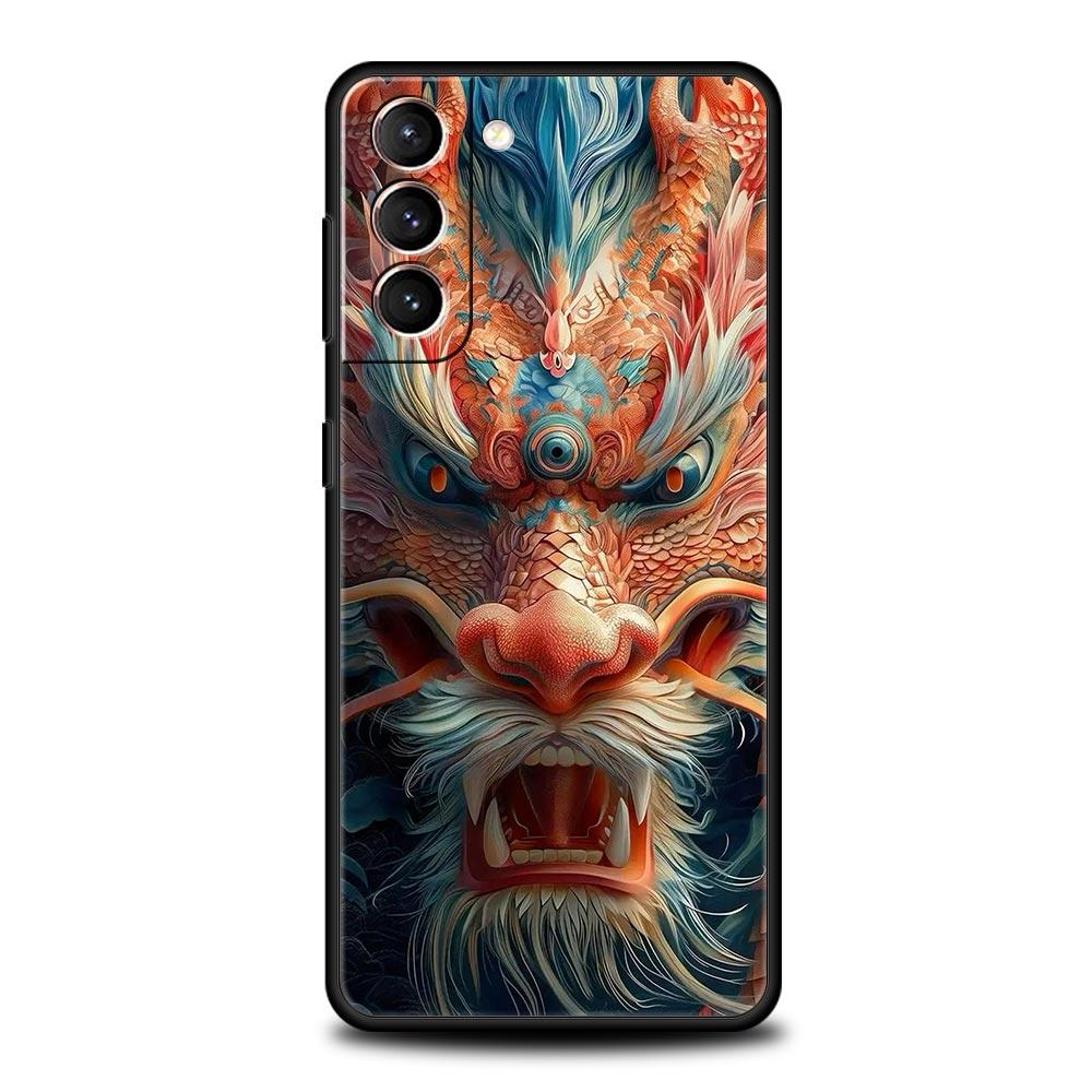 

Phone Case Cover for Samsung Galaxy S26 S25 S24 S23 S22 S20 S21 FE Ultra Plus S25 Edge 5G Soft TPU Capas Cartoon Dragon Fundas Samsung S23
