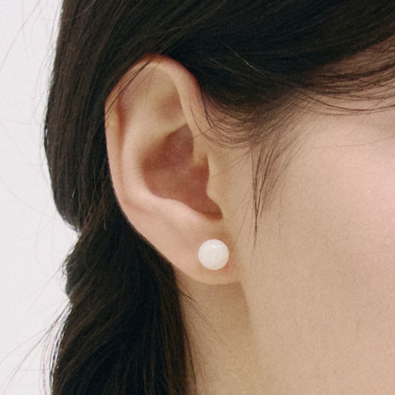 HAS [Silver925] HSU024 Aqua formica round ball earrings