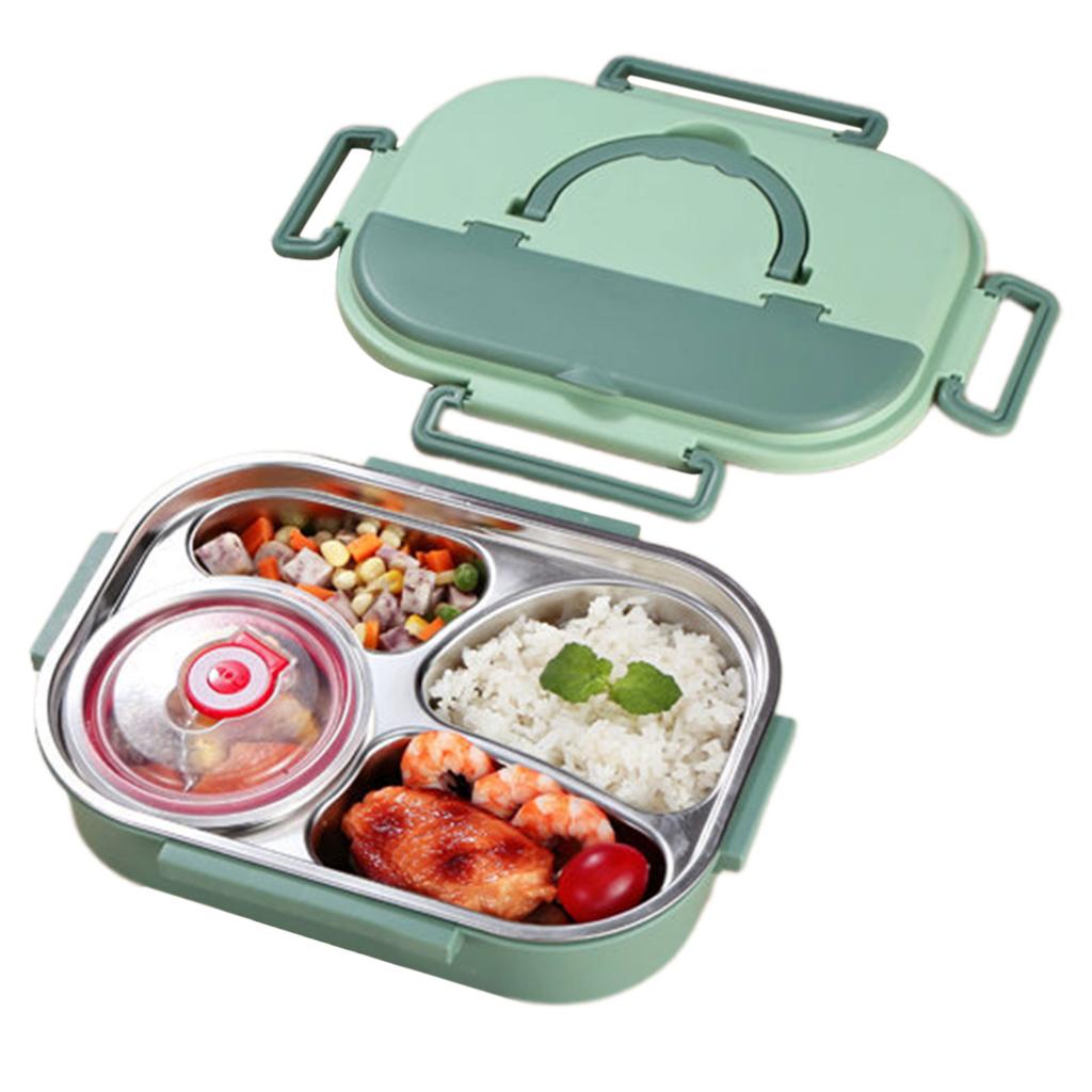 Insulated Lunch Box,4 Grid Insulated Bento Box,Multi Grid High Capacity Food Containers,Leakproof Fast Food Boxfor School Office