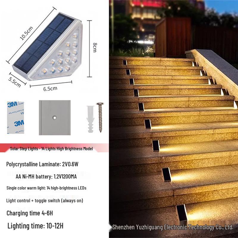 Solar Step Lights - Outdoor Sensor Lights for Garden, Balcony, or Staircase