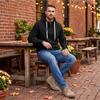 Men's Half Zip Pullover Hoodie Lined Casual Loose Fit Sweatshirt