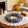 Simulated Lavender & Spring Grass Door Wreath - Home & Window Decoration with Faux Flowers