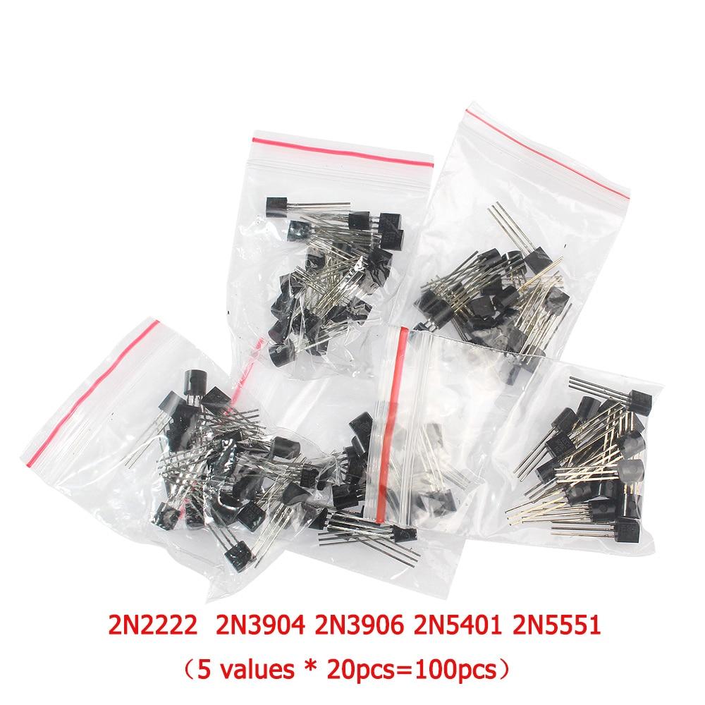 

50-900PCS Комплект транзисторів NPN PNP S8050 S8550 S9012 2N3904 2N3906 C1815 A1015 MJE13001 BC327 BC337 BC517 BC547 BC548 BC549 BC558 2N222-5551-100pcs