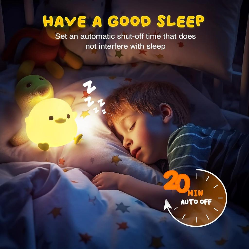 Duck Night Light Cute DoDo Duck Lamp Squishy Silicone Dimmable Bedside Light for Baby Kids Nursery Rechargeable Touch Nightlight