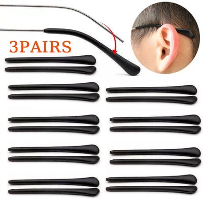 3 Pairs/Set Silicone Non-Slip Glasses Leg Covers Non-Slip Ear Hook Bracket Sunglasses Glasses Leg Temple Covers Earmuffs