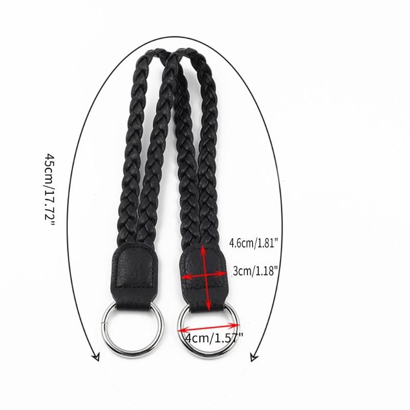 Lady Purse Handle Belt Replacement Handbag Retro Woven Strap Shoulder Bag Handcraft Bag DIY Accessories Black/Gray/Beige