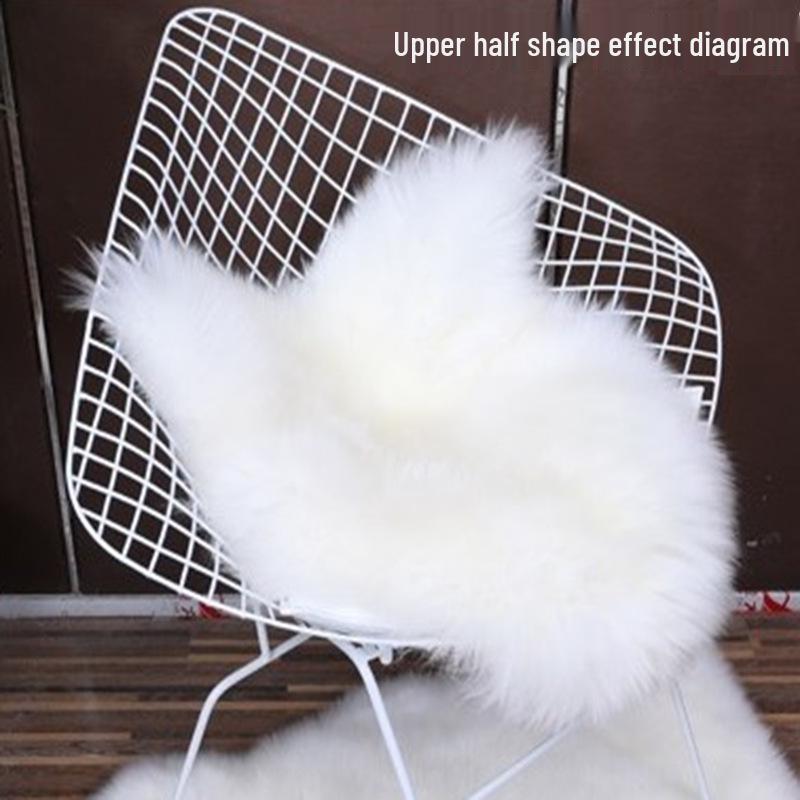 Australian Sheepskin Wool Rug: Bay Window, Bedroom, Bedside, Chair Cushion 0.5P upper half 50*60