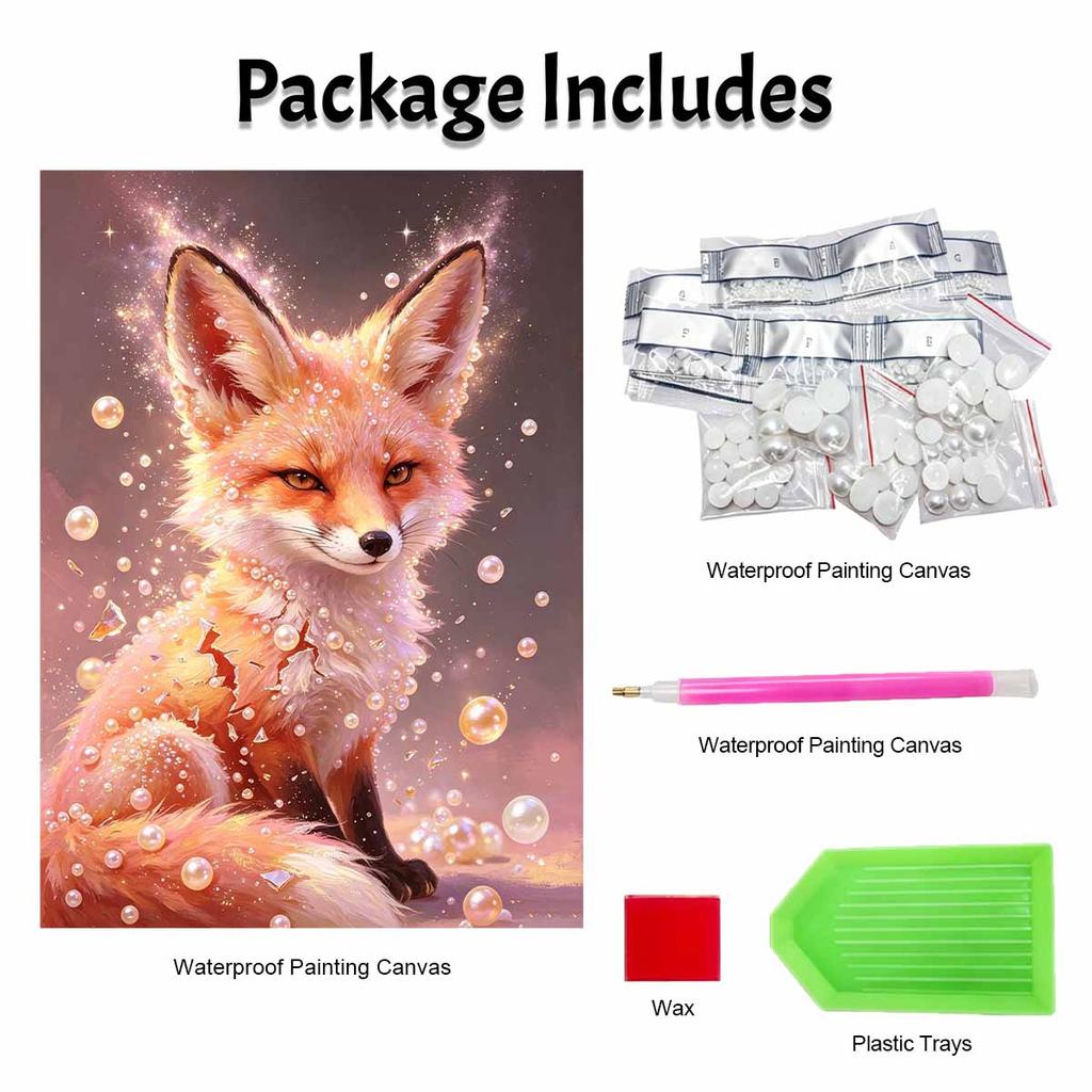Pearl Painting Kit DIY Fantasy Glowing Fox Home Decoration Painting