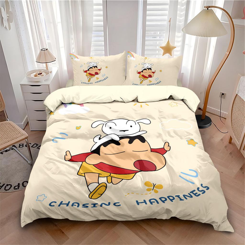Anime Crayon Shin-Chans Duvet Cover Pillowcase Kids Gift Bedding Set Adult Boy Girl Bedroom Decoration Single Double Large Size