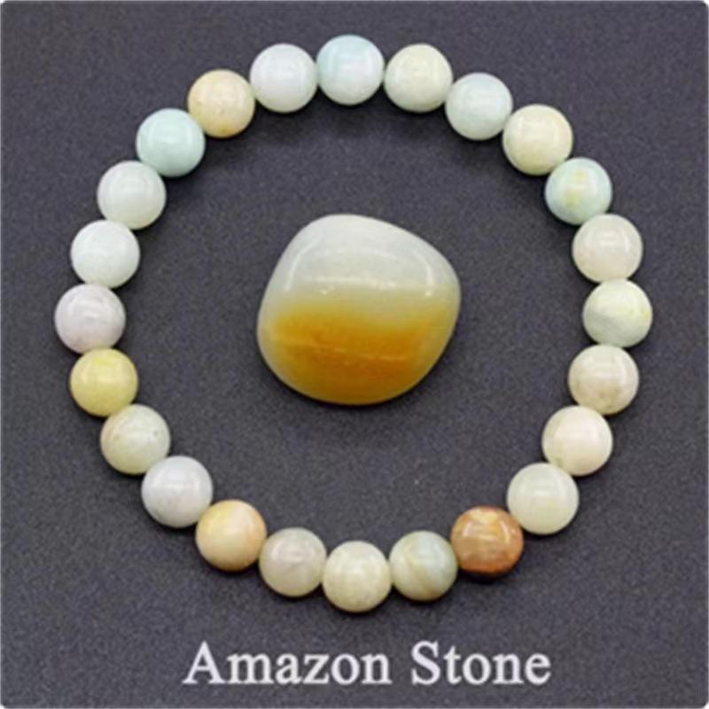 8mm Rose Natural Stone & Tiger Eye Crystal Elastic Unisex Bracelet