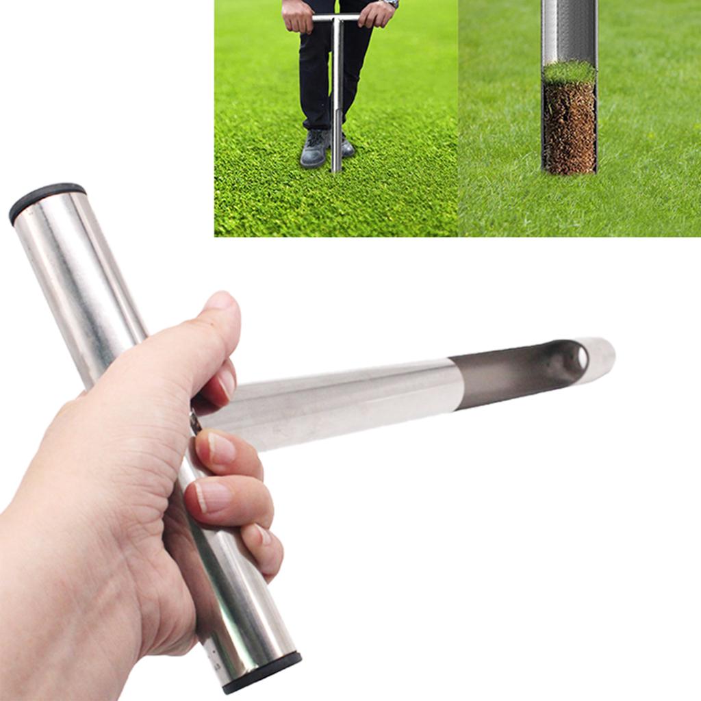 12.8   Soil Sampler Probe T Type Handle Soil Test Kits with 2Pcs Sample Bags Steel Soil Sampling Tool for Garden Lawn