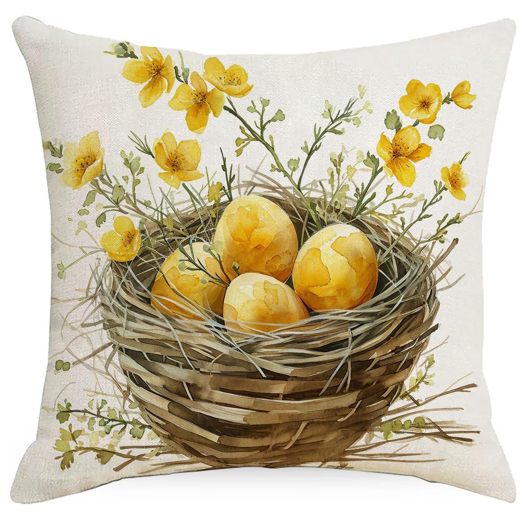 New Easter Pillowcase Country Cartoon Rabbit Easter Egg Pillowcase Sofa Cushion Pillowcase