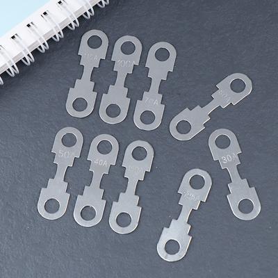 10 Piezas 30A-150A 32VDC Automotriz Coche Hoja de Zinc Plana Hoja Fusible Pequeña Para Fusible de Coche Agujero Redondo Fusible de Inserción Piezas de Automóvil