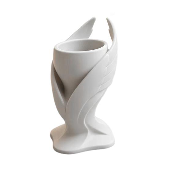 3D Printed Angel Wing Planter Pot, Mini Decorative Succulents Pot, Palm-Sized Desktop Flowerpot for Home Office Small Plants Pen Holder Gift