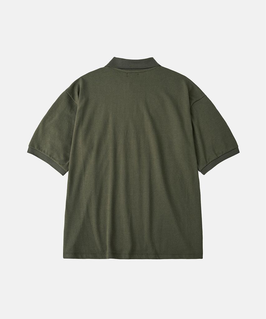 ASP Oversized Short Sleeve Polo Shirt_Olive Khaki