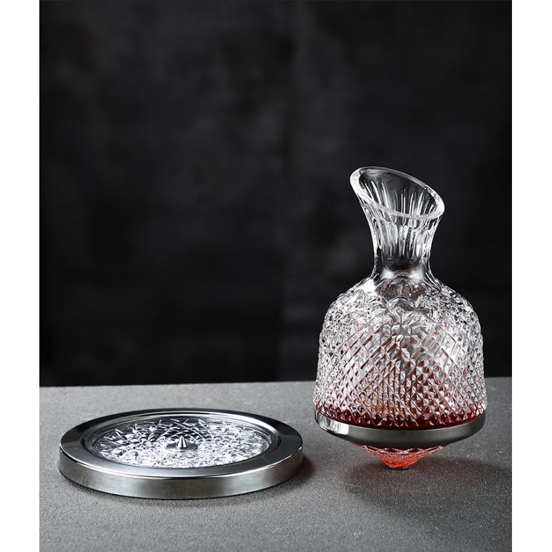 High Grade Crystal Glass 360 Rotating Decanter Tumbler 1500ml Decanter Wine Dispenser Aerator Mirror Jug Gift Bar Decoration