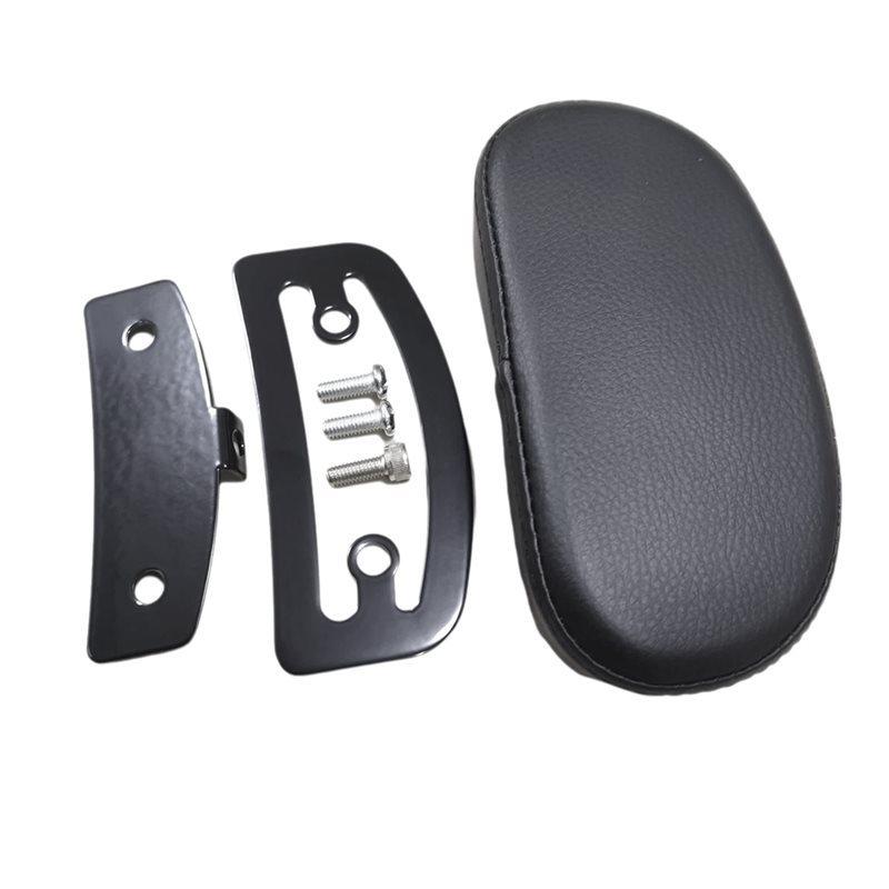 Flatlander 6" For All Models Black Mini Sissy Bar Backrest Pad With A Short Sissy Bar Center To 2-3/4 Motor