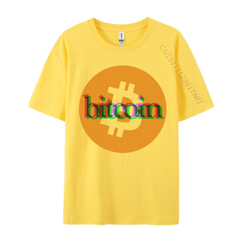 Bitcoin Logo T-Shirt Europa Unisex Brandneues Design Oberteile T-Shirts Baumwollstoff T-Shirts Freizeit Oberteile T-Shirts Cool