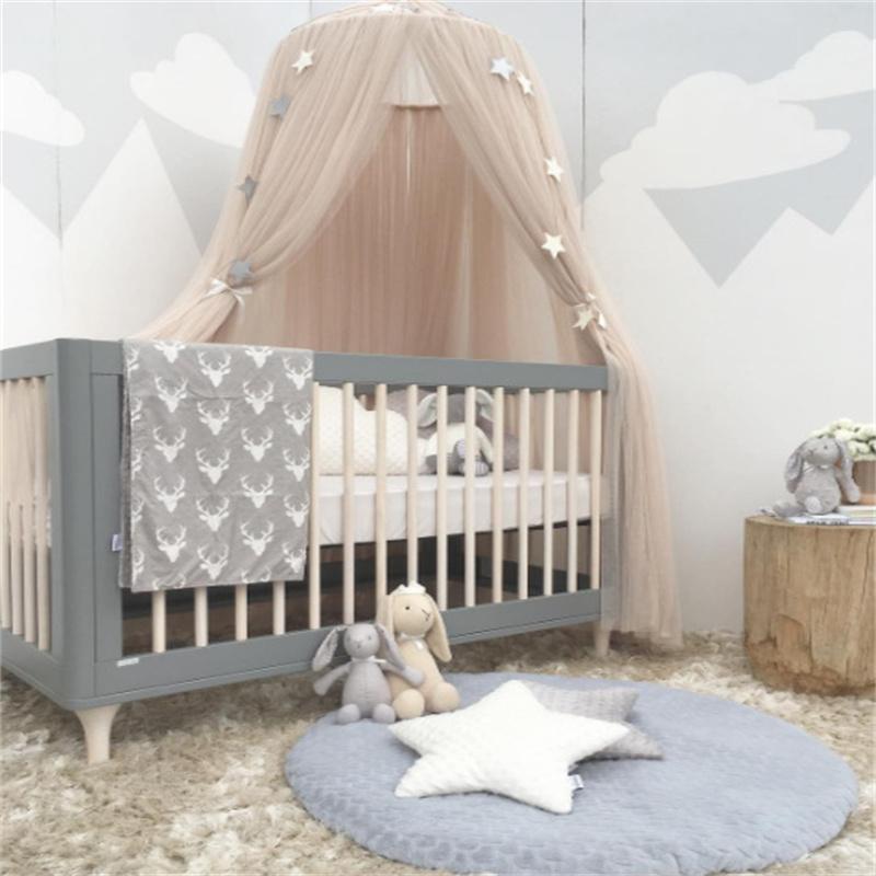 Rainbow Bed Canopy Lace Net Unique Pendant Play Tent Bedding for Kids Playing Reading with Children Round Dome Netting Curtains Baby Boys Girls Games