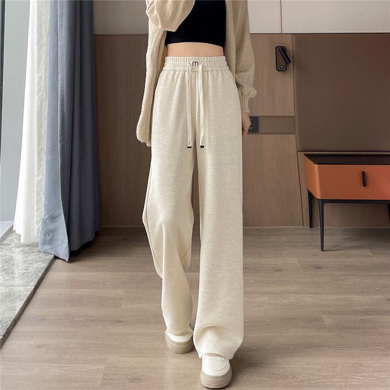 

Plus-Size Cashmere Wide-Leg Velvet Pants for Women, High-Waist, Draped, Loose Fit, Autumn/Winter 2025. XL Recommended for 115-125 jin
