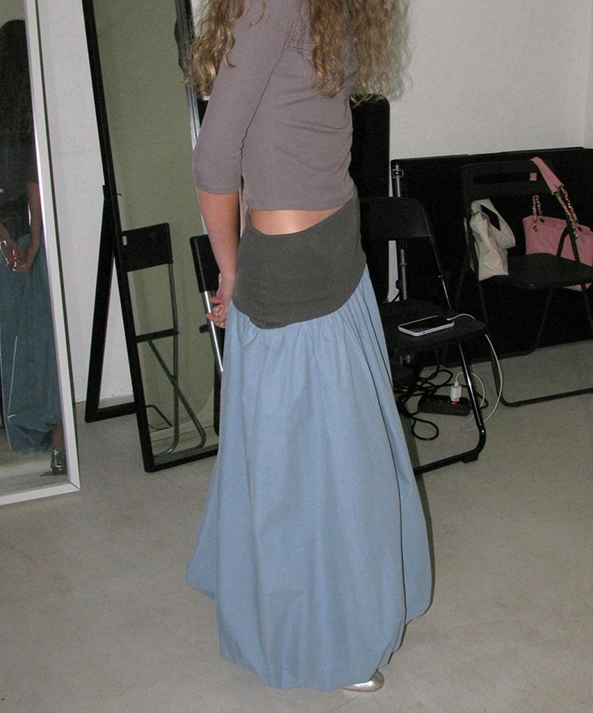 Partimento Woman 2-Way Puff Maxi Skirt_Pastel Blue